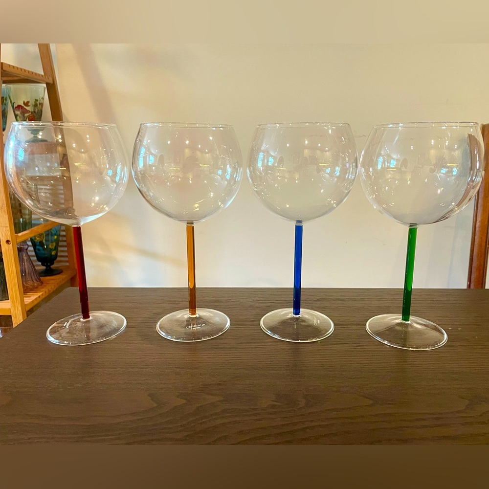MoMA Design Store Color Accent Red Wine Glasses - Set of 4